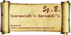 Szerencsés Barnabás névjegykártya