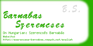 barnabas szerencses business card