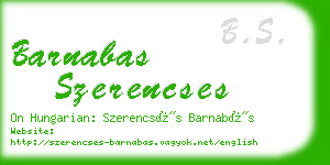 barnabas szerencses business card